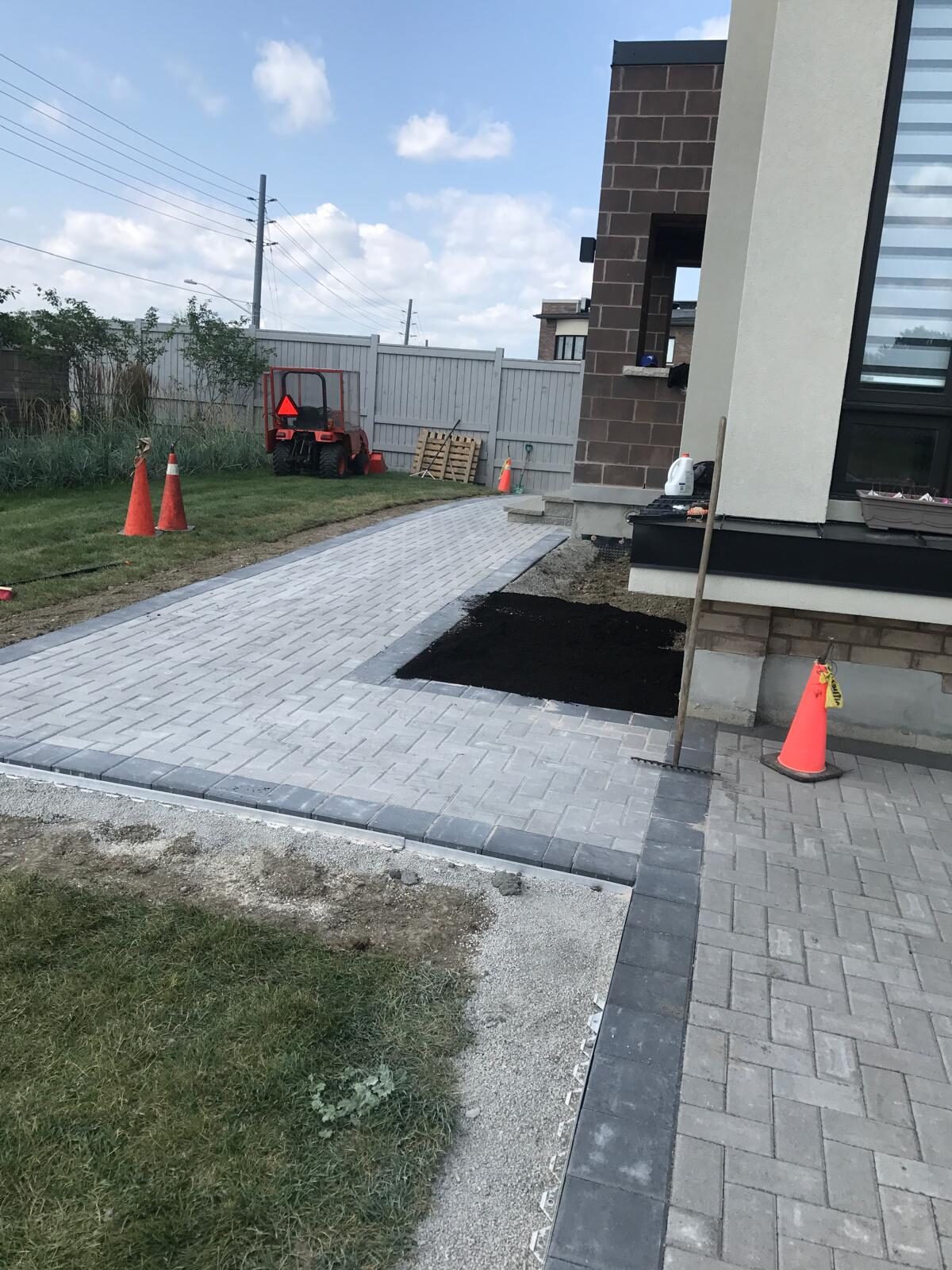 Modern interlocking patio at a commercial property