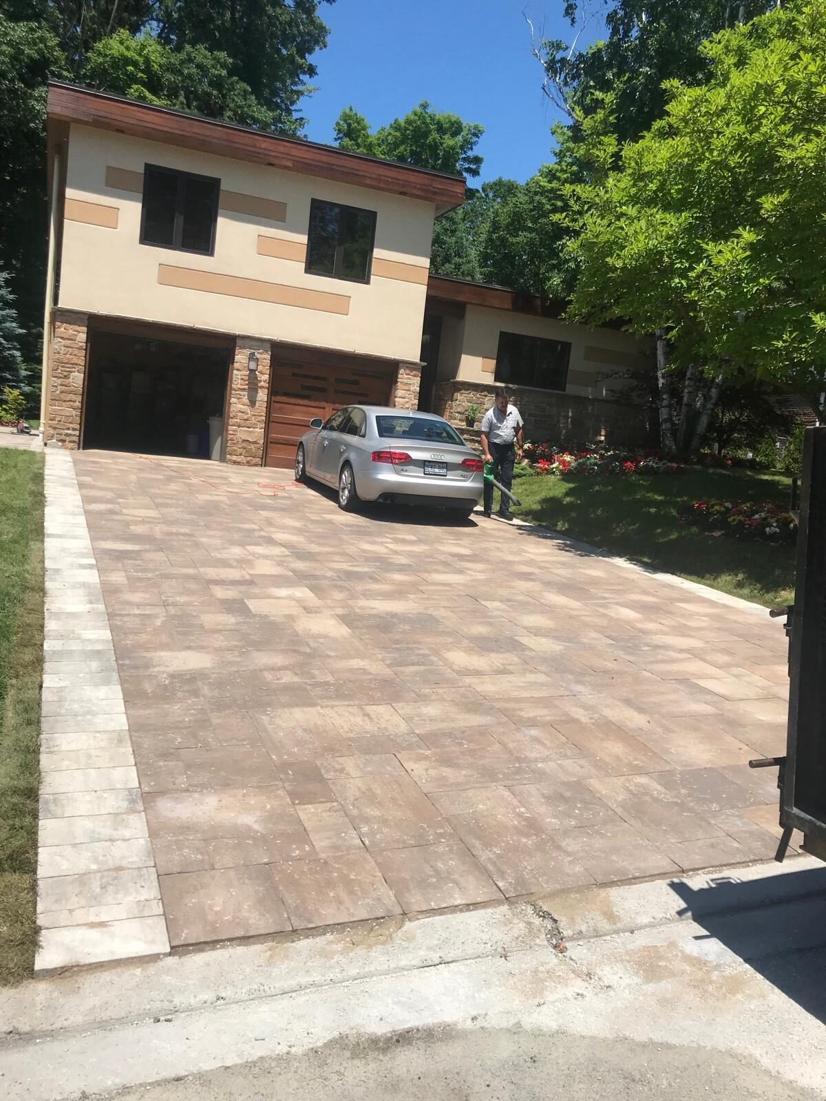 Front driveway interlocking — after