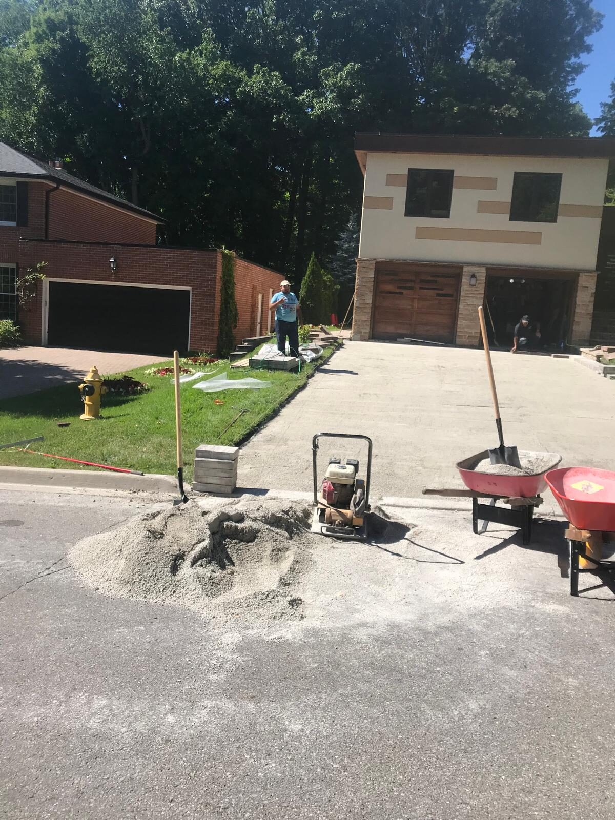 Front driveway interlocking — before